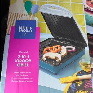 Tabitha Brown Blue Non-Stick 2-in-1 Indoor Grill